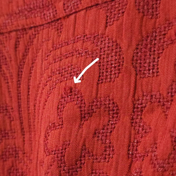 CHICOS 100% Silk Floral Knit Patterned Blazer, Red Orange, Unlined, Size 1, M - Picture 8 of 16